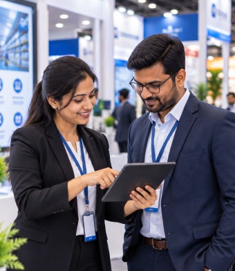 e.Soft Technologies team at the exhibition